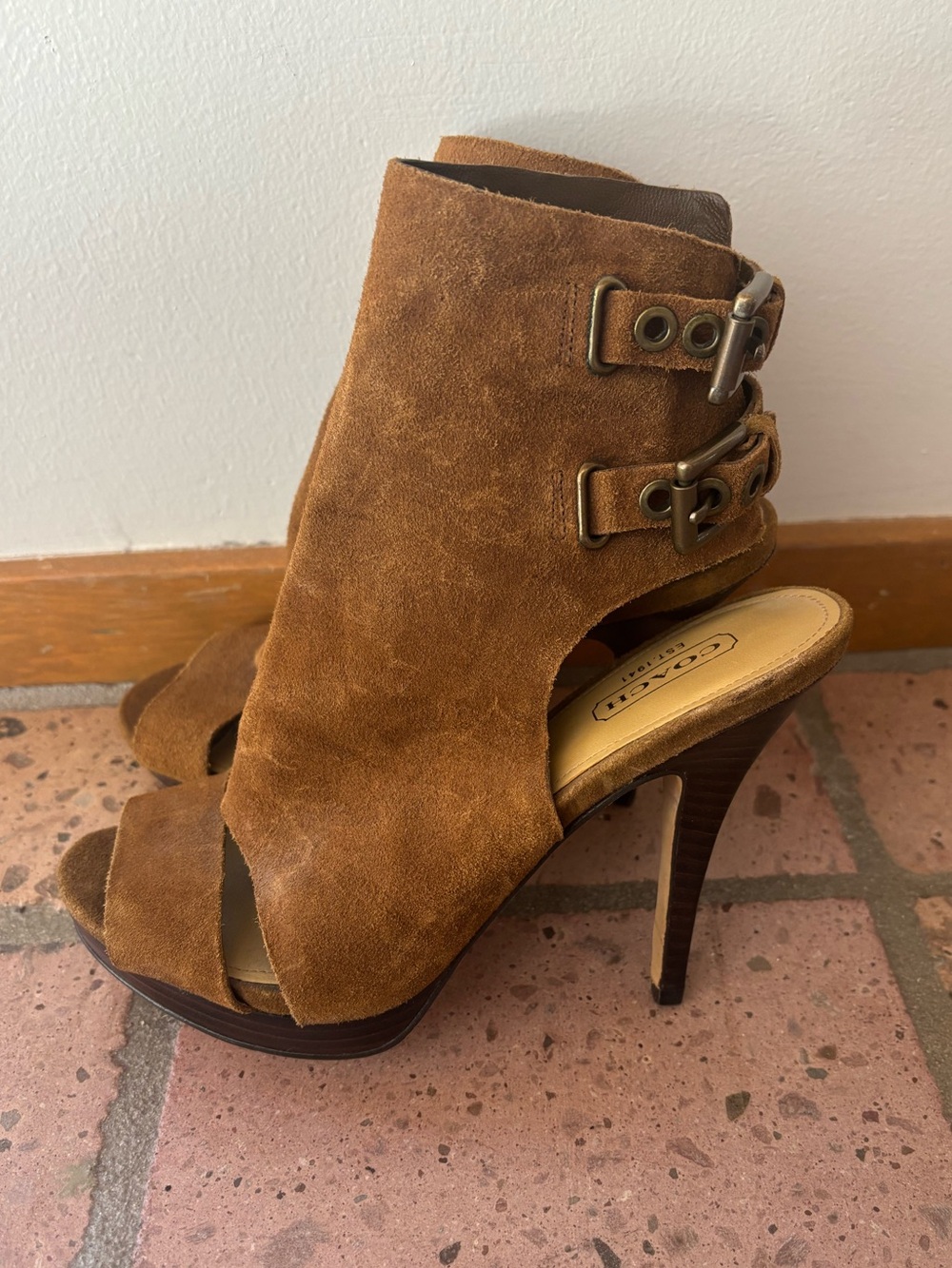 Coach Suede High Heeled Sandals